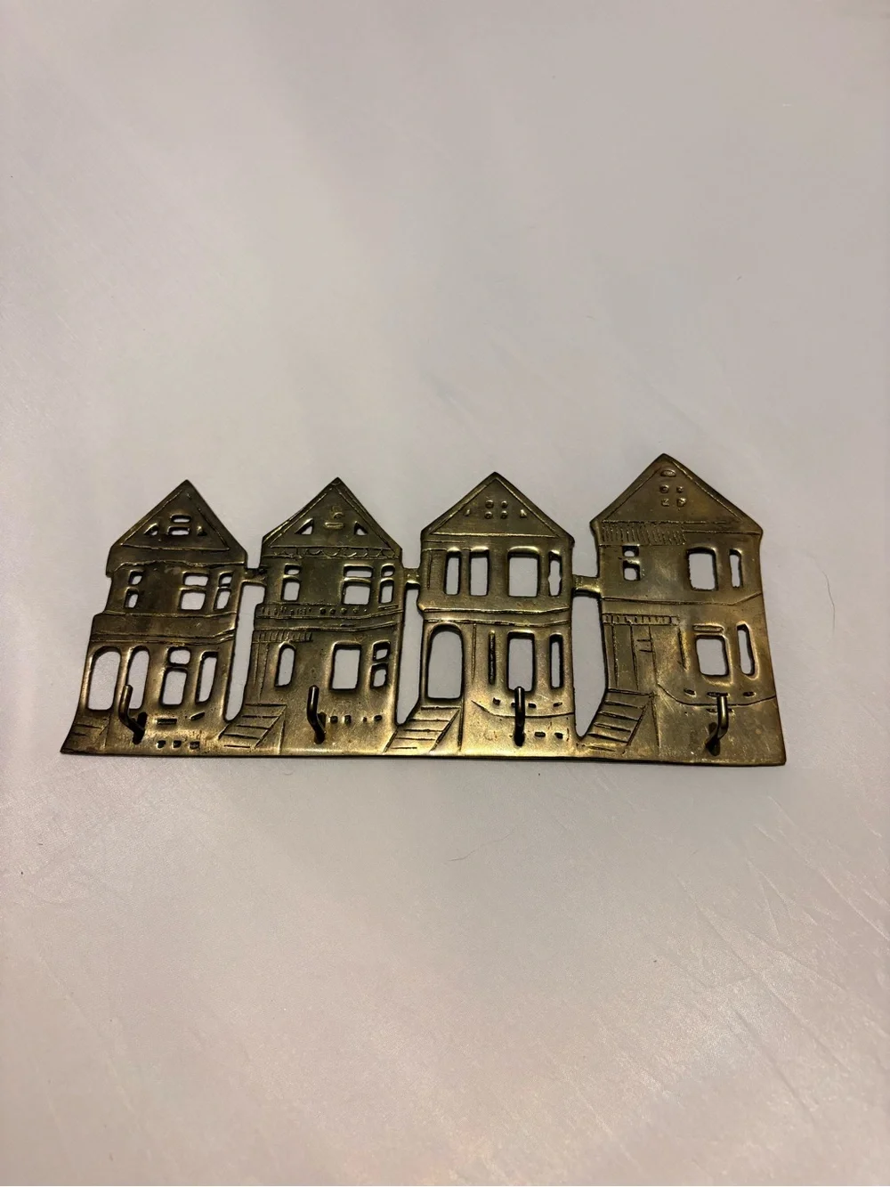 Solid Brass Row House Wall Hook - Decorative Home Wall Decor